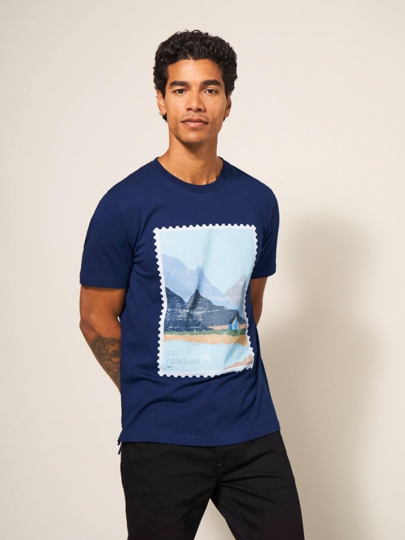 White Stuff Foroyar Graphic Tshirt French Navy | 372691JFE