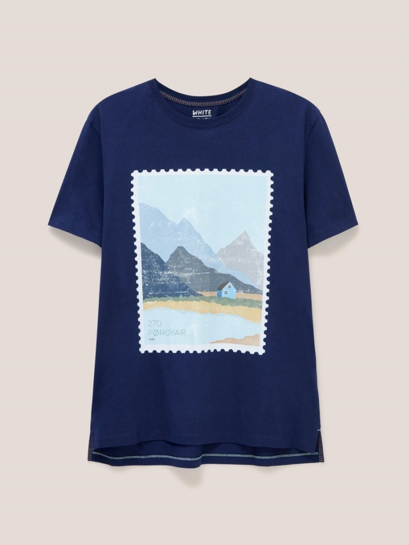 White Stuff Foroyar Graphic Tshirt French Navy | 372691JFE