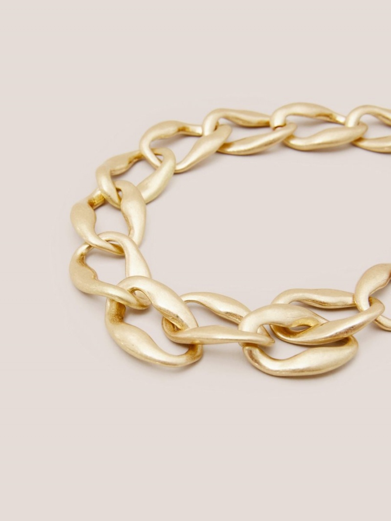 White Stuff Giacinta Chain Necklace Gold Tone Metallic | 264951KIJ