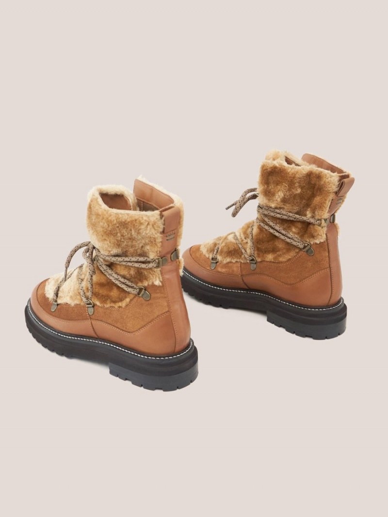 White Stuff Hailey Lace Up Hiker Boot Mid Tan | 814769GSI