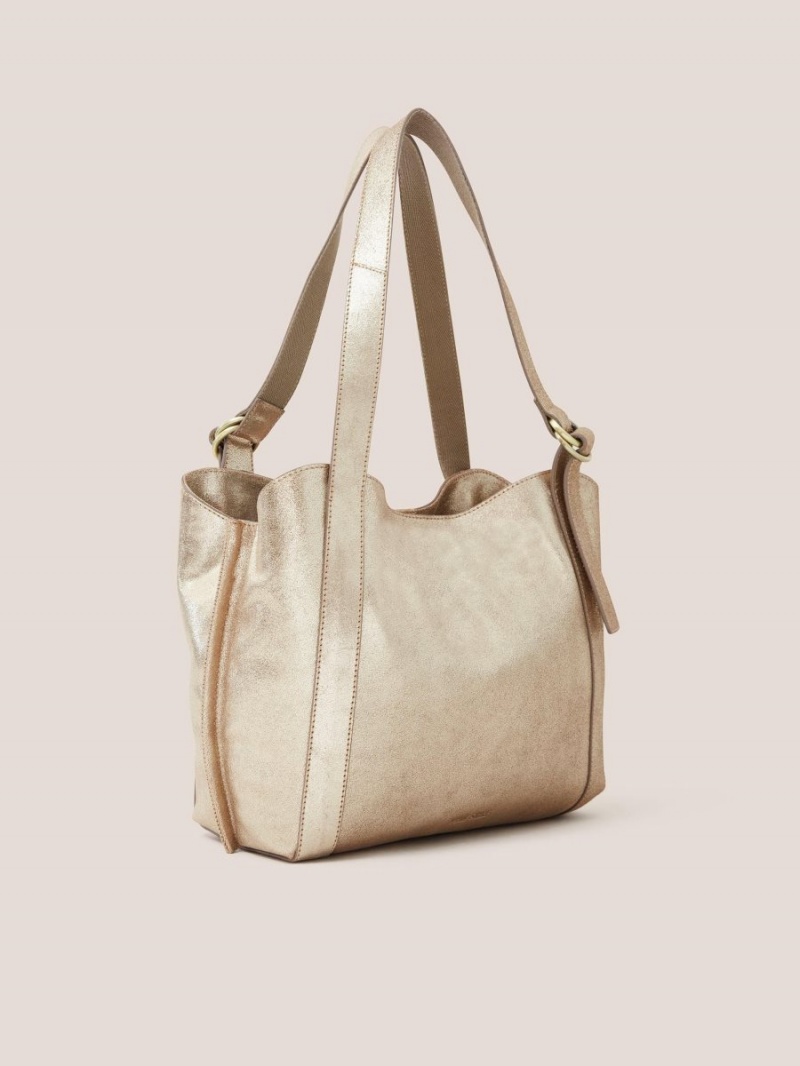 White Stuff Hannah Tote Gold Tone Metallic | 285371HXJ