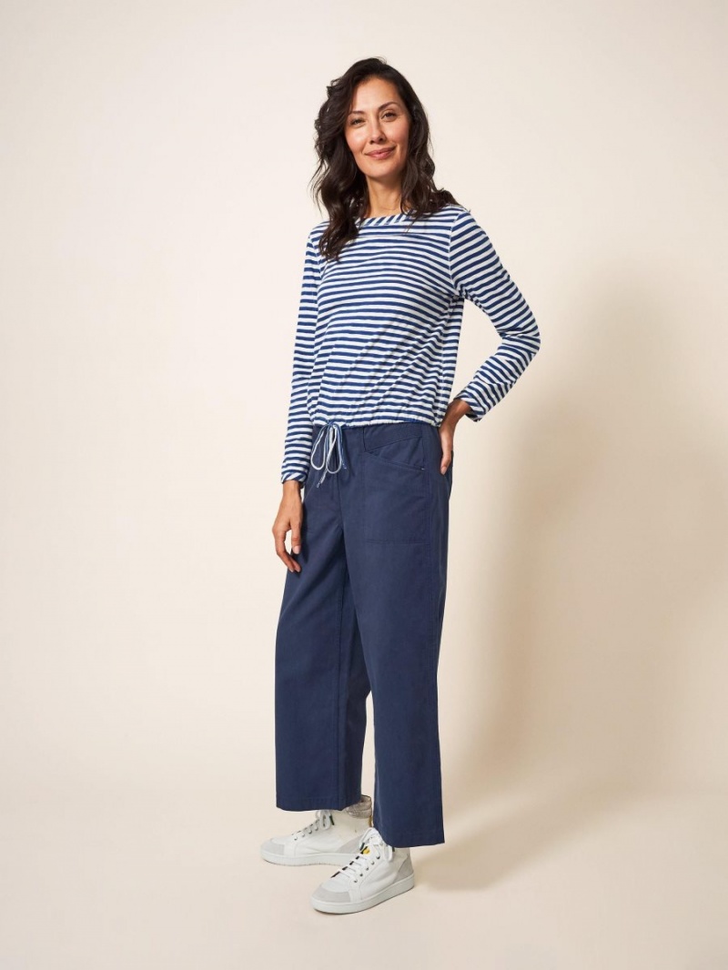 White Stuff Harper Wide Leg Trouser Dark Navy | 689435PDE