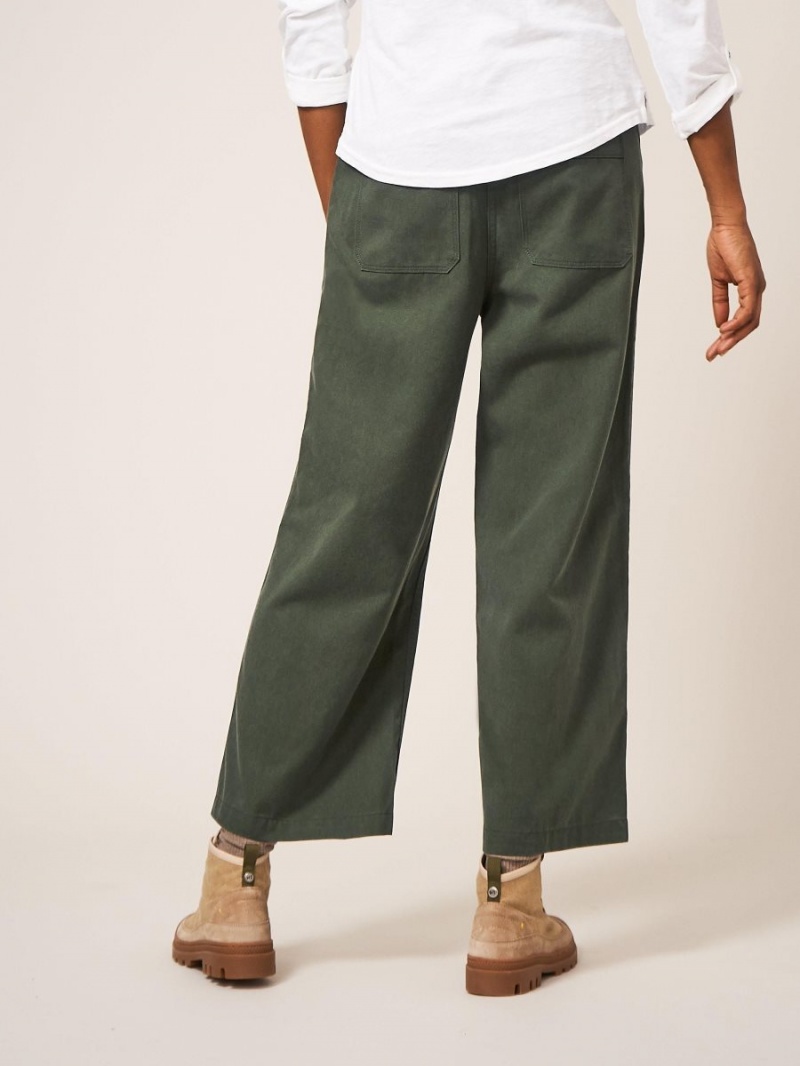 White Stuff Harper Wide Leg Trouser Dark Green | 739851UZJ