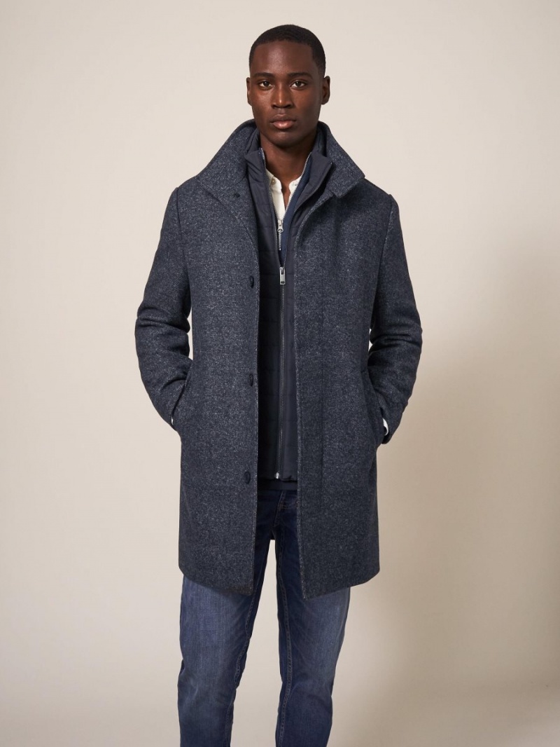 White Stuff Horsholm Wool Funnel Coat Charcoal Grey | 829654LQZ