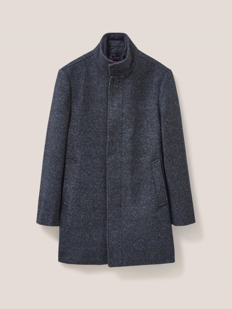 White Stuff Horsholm Wool Funnel Coat Charcoal Grey | 829654LQZ