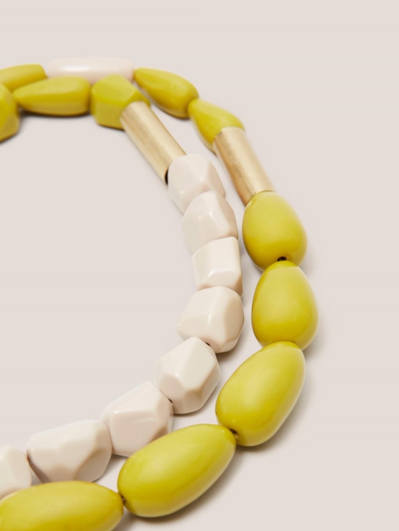 White Stuff Jasmine Bead Necklace Chartreuse Multi | 157460IOS