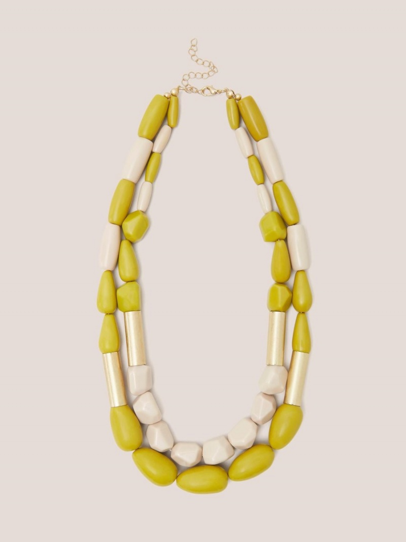 White Stuff Jasmine Bead Necklace Chartreuse Multi | 157460IOS