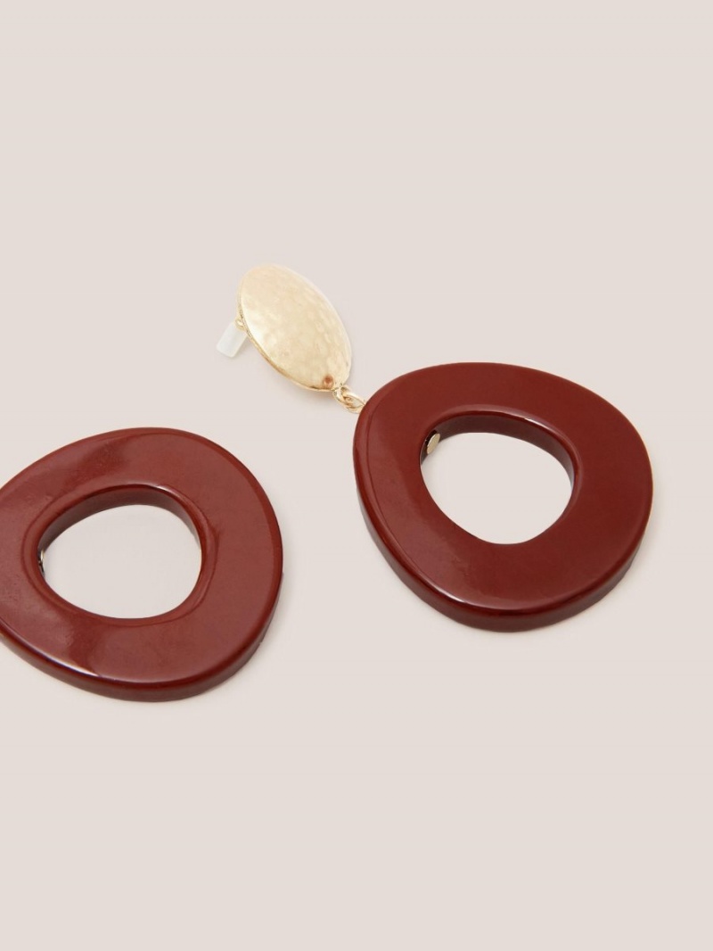 White Stuff Jasmine Resin Earring Deep Red | 172406QNU