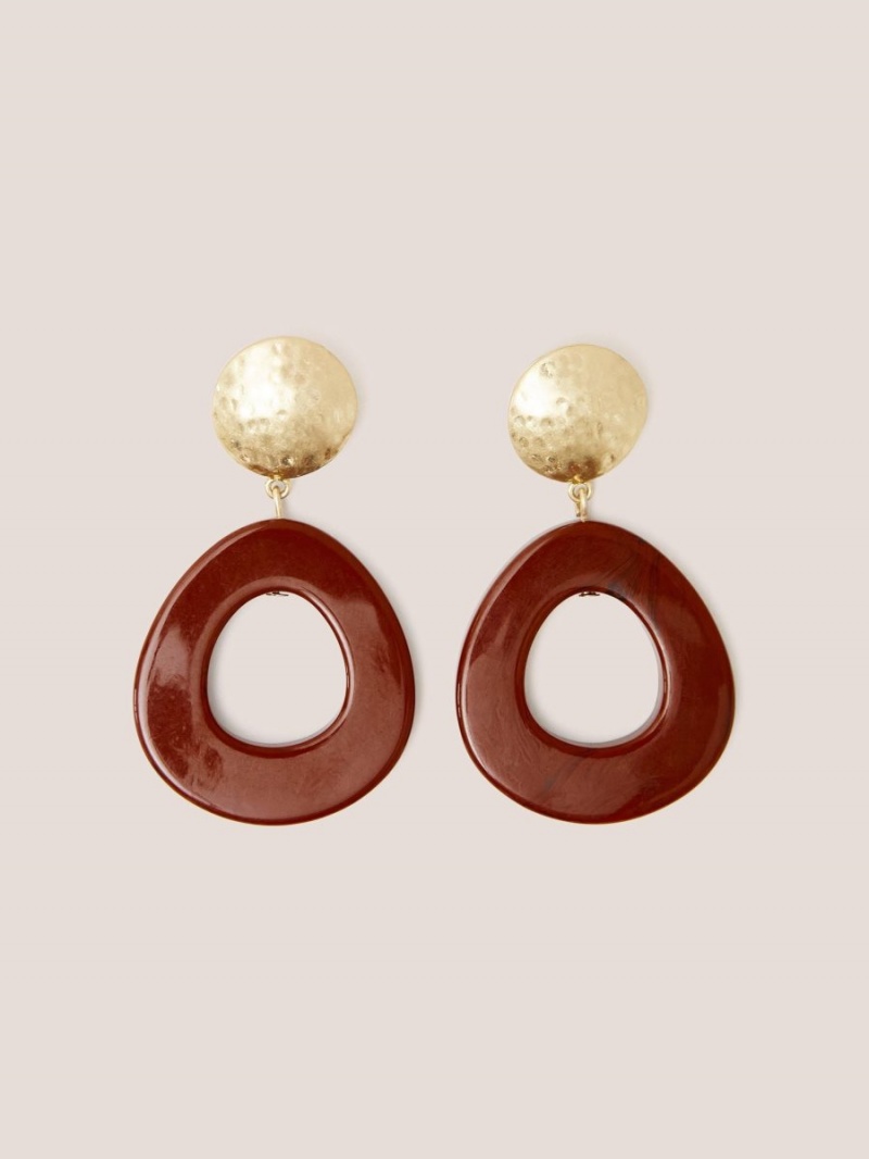 White Stuff Jasmine Resin Earring Deep Red | 172406QNU