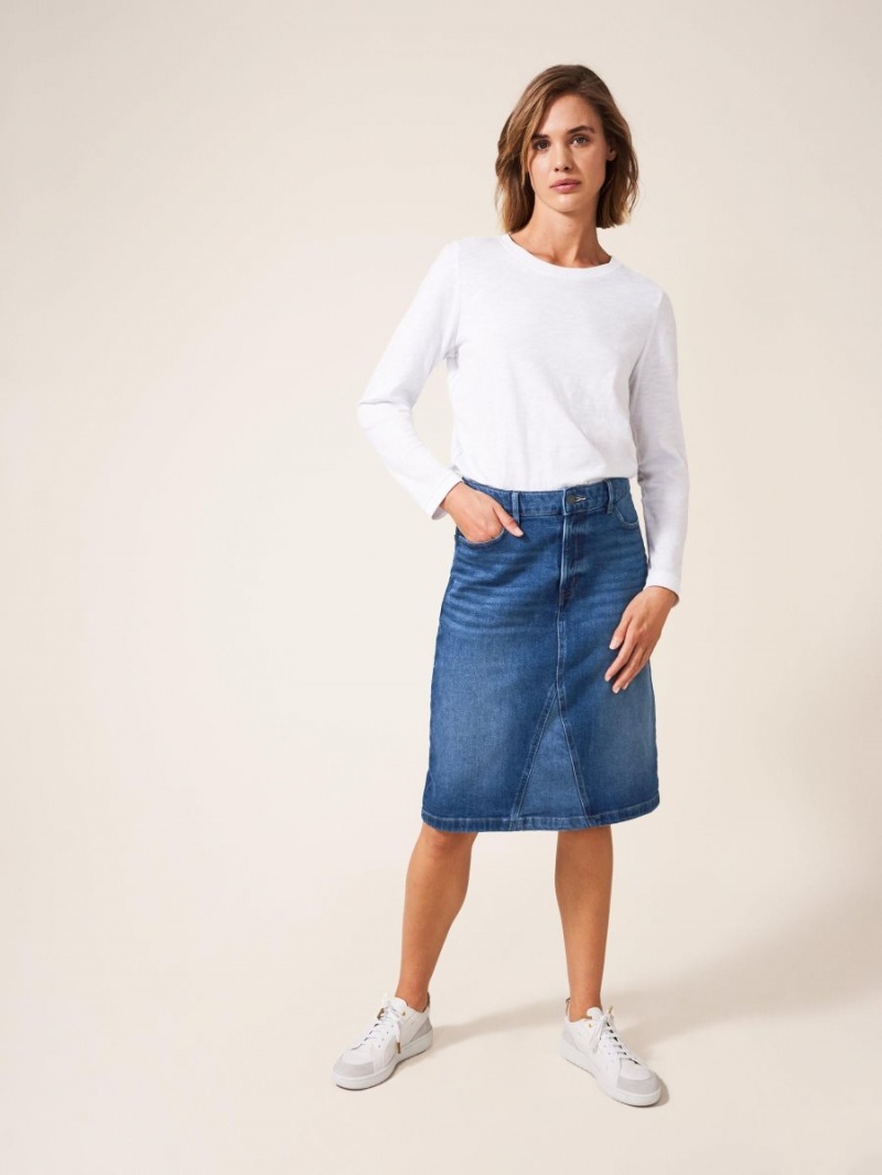 White Stuff Jemma Denim Skirt Mid Denim | 762543RLZ