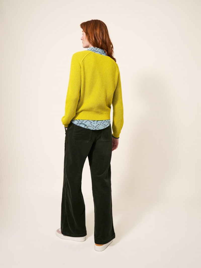 White Stuff Jennie Rib Jumper Mid Chartreuse | 325640TFR