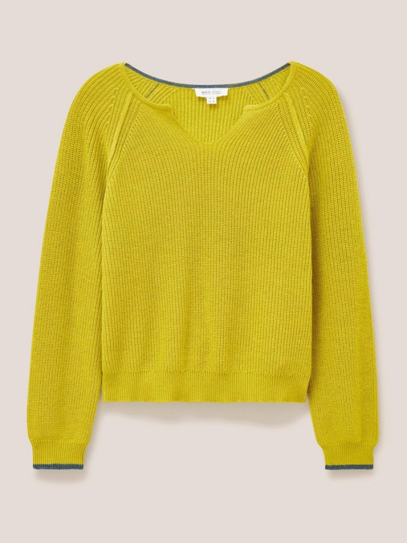 White Stuff Jennie Rib Jumper Mid Chartreuse | 325640TFR