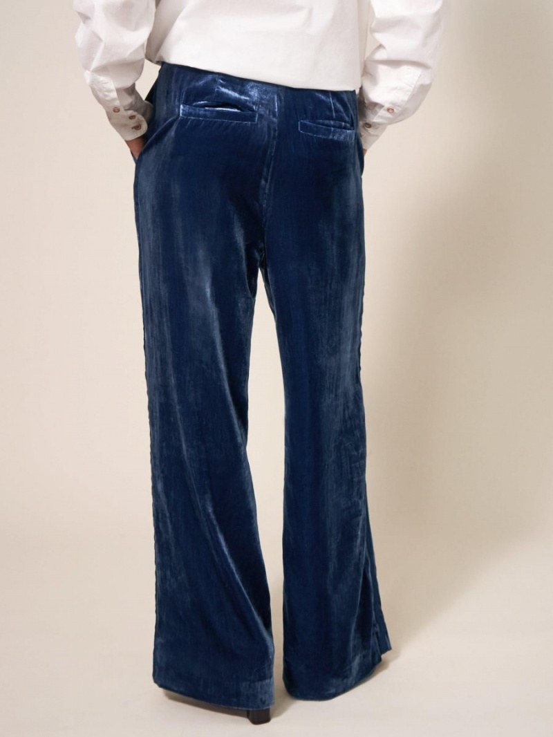 White Stuff Jenny Velvet Wide Leg Trouser Deep Blue | 725096GZJ