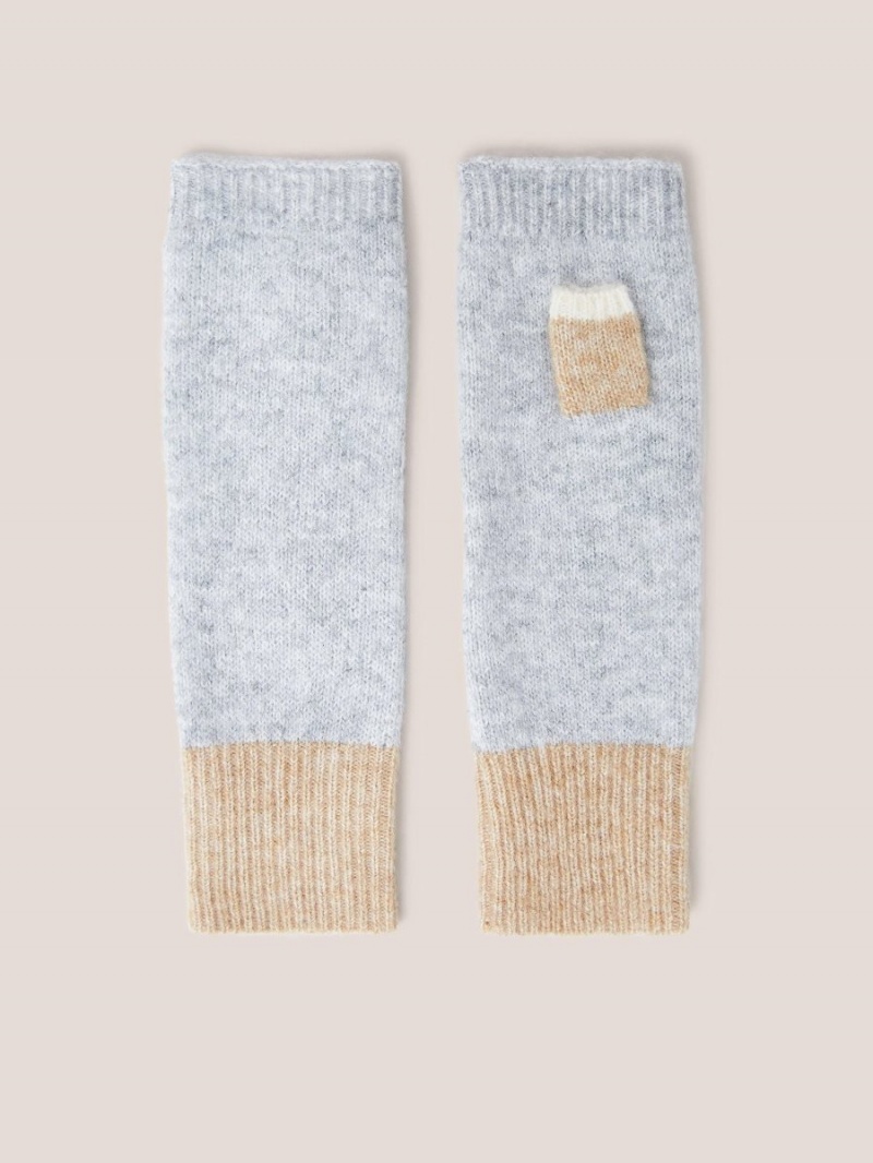 White Stuff Knitted Fingerless Glove Grey Multi | 289743BDI