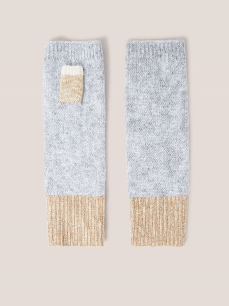 White Stuff Knitted Fingerless Glove Grey Multi | 289743BDI