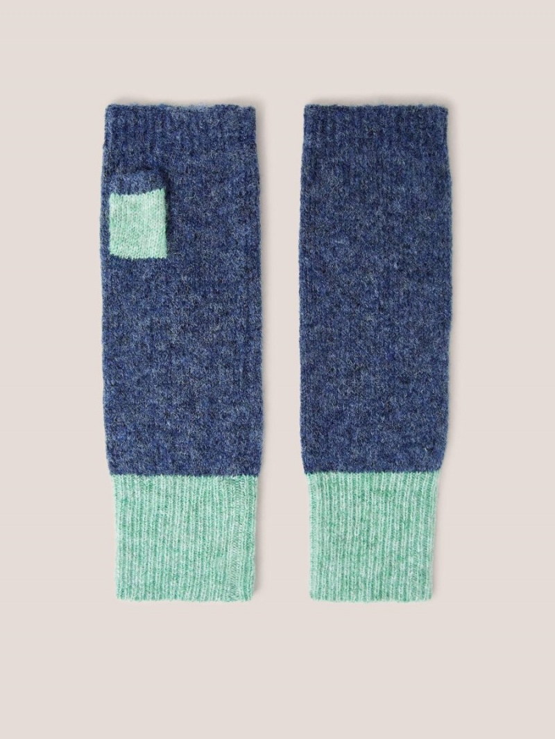 White Stuff Knitted Fingerless Glove Teal Multi | 894620BVE