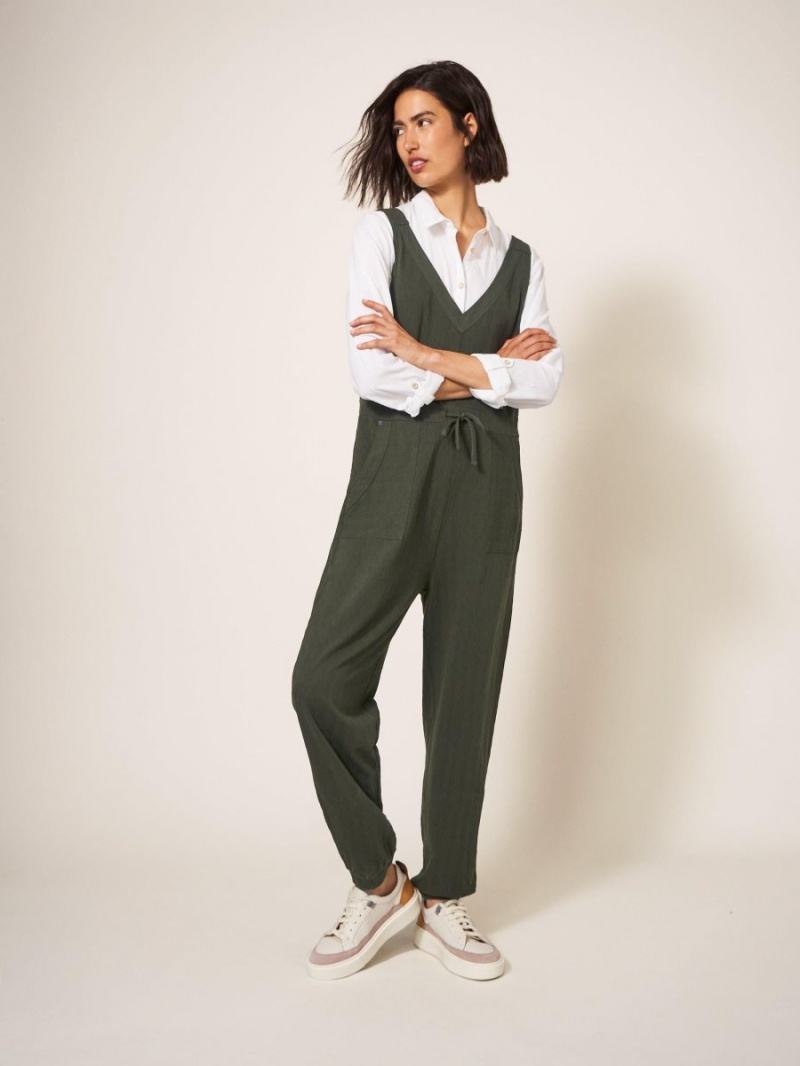 White Stuff Lainey Jersey Jumpsuit Khaki Green | 692830WTR