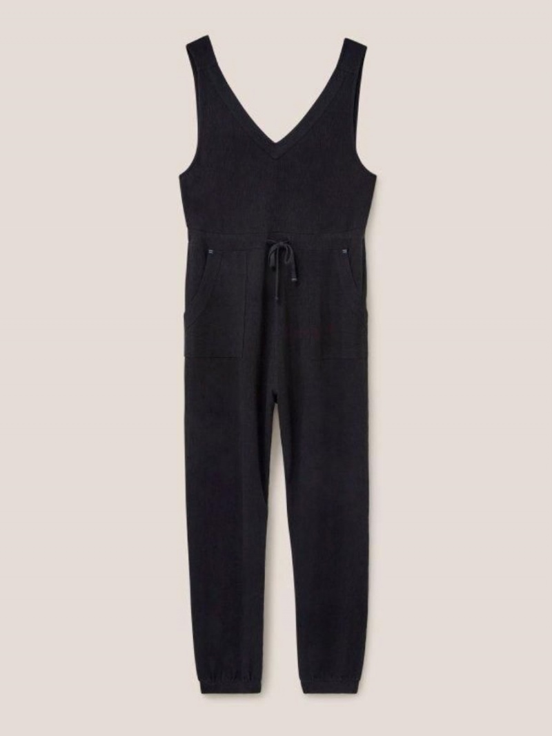 White Stuff Lainey Jersey Jumpsuit Pure Black | 562403NUJ