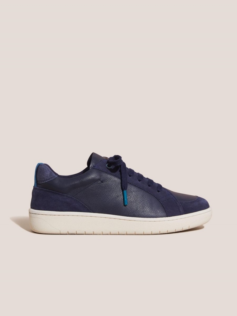 White Stuff Leather Suede Trainer Navy Multi | 824310TQK