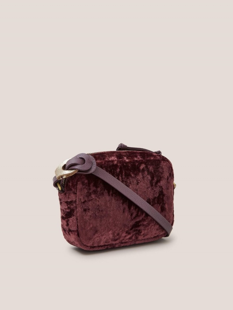 White Stuff Lexi Velvet Camera Bag Dk Plum | 143659OYV