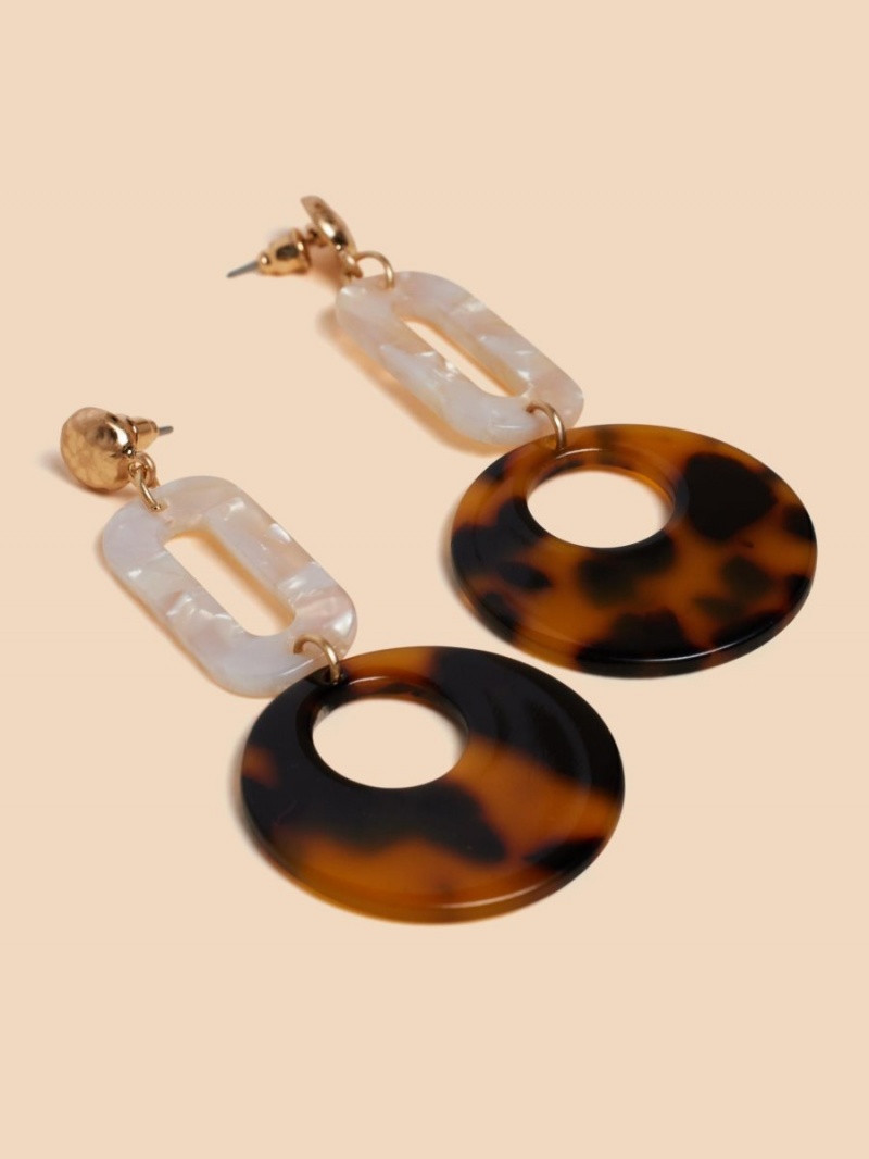 White Stuff Lilias Resin Drop Earring Brown Multi | 269378MJN