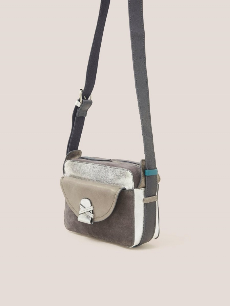 White Stuff Lola Leather Camera Bag Grey Multi | 206953QSF