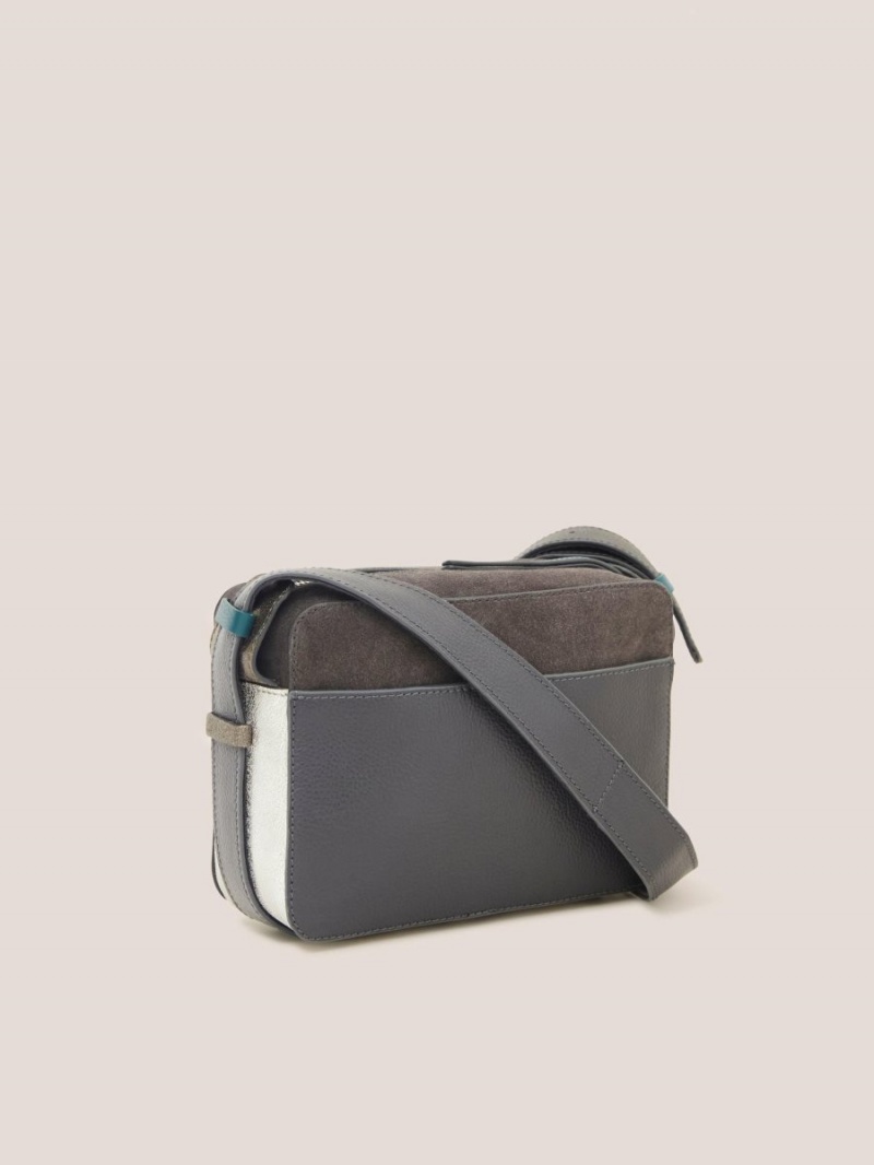 White Stuff Lola Leather Camera Bag Grey Multi | 206953QSF