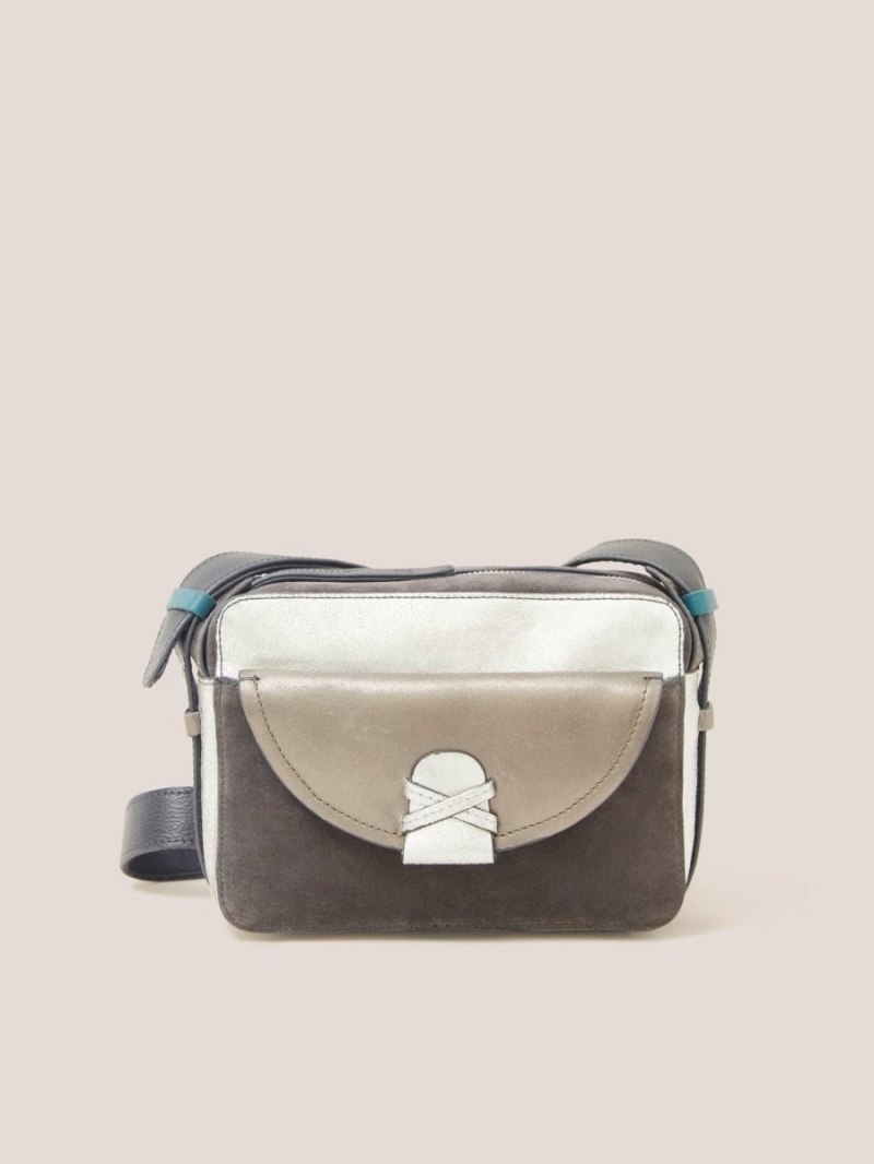 White Stuff Lola Leather Camera Bag Grey Multi | 206953QSF