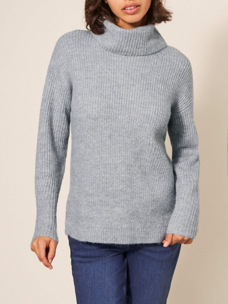 White Stuff Lovely Rib Jumper Light Grey | 216307ZEK