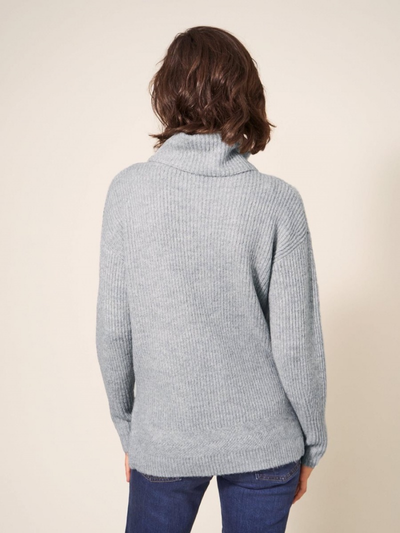 White Stuff Lovely Rib Jumper Light Grey | 216307ZEK