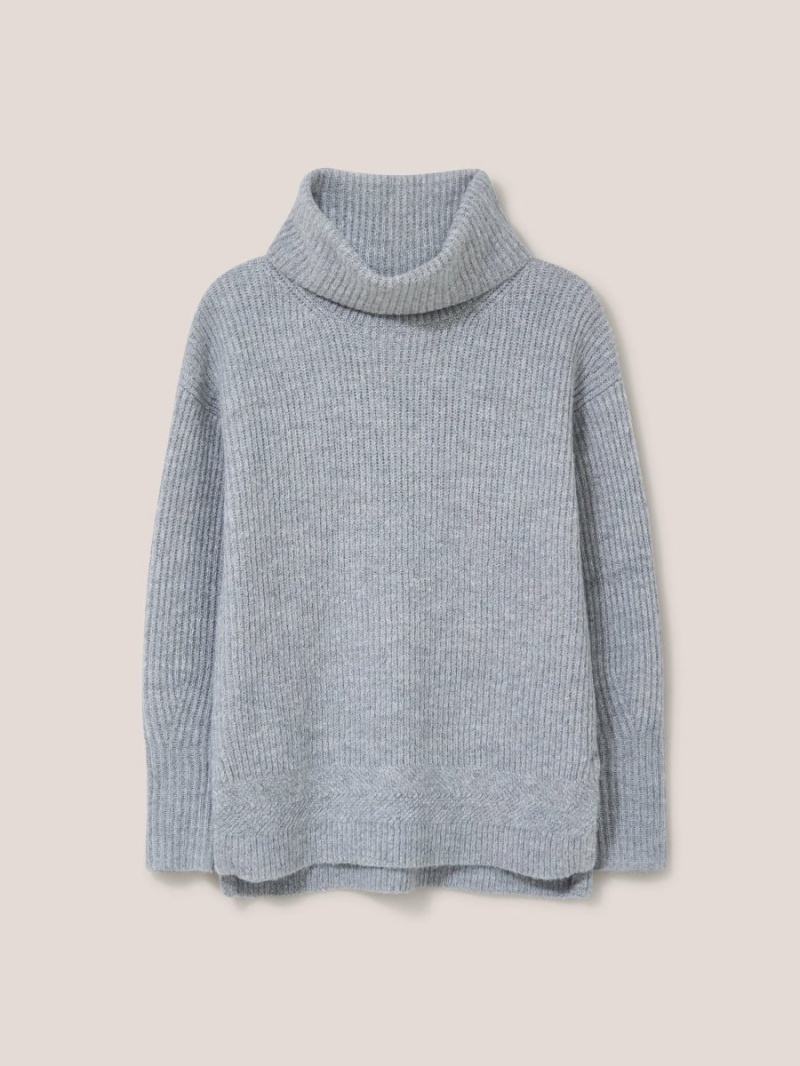 White Stuff Lovely Rib Jumper Light Grey | 216307ZEK