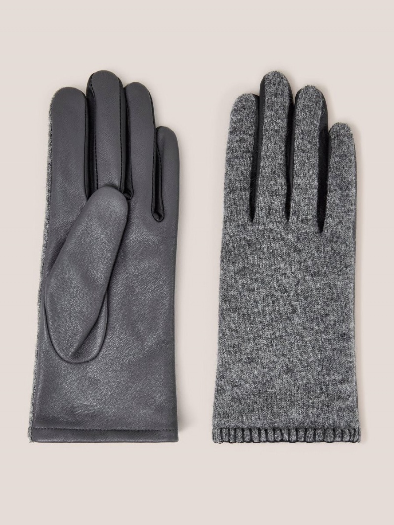 White Stuff Lucie Leather Glove Mid Grey | 384702HZY