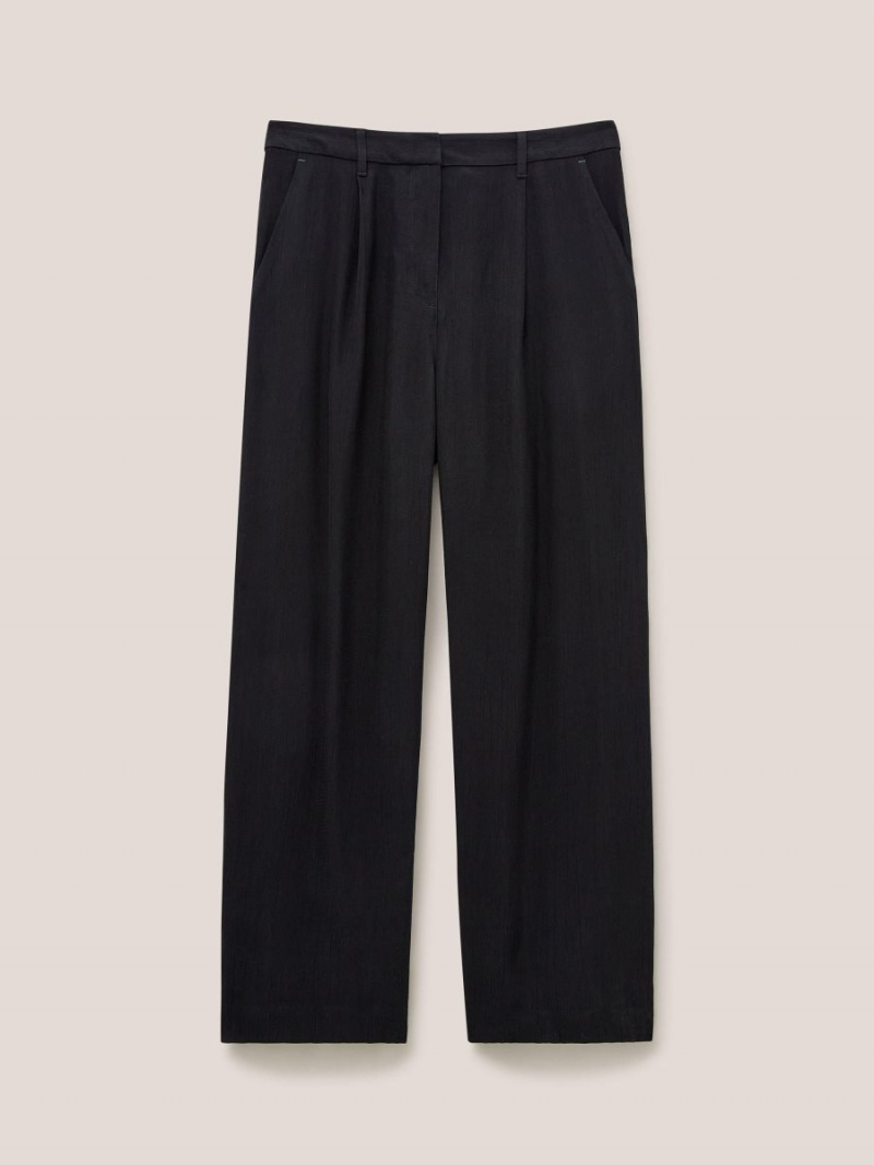 White Stuff Lucinda Crepe Wide Leg Trouser Pure Black | 285467NJK