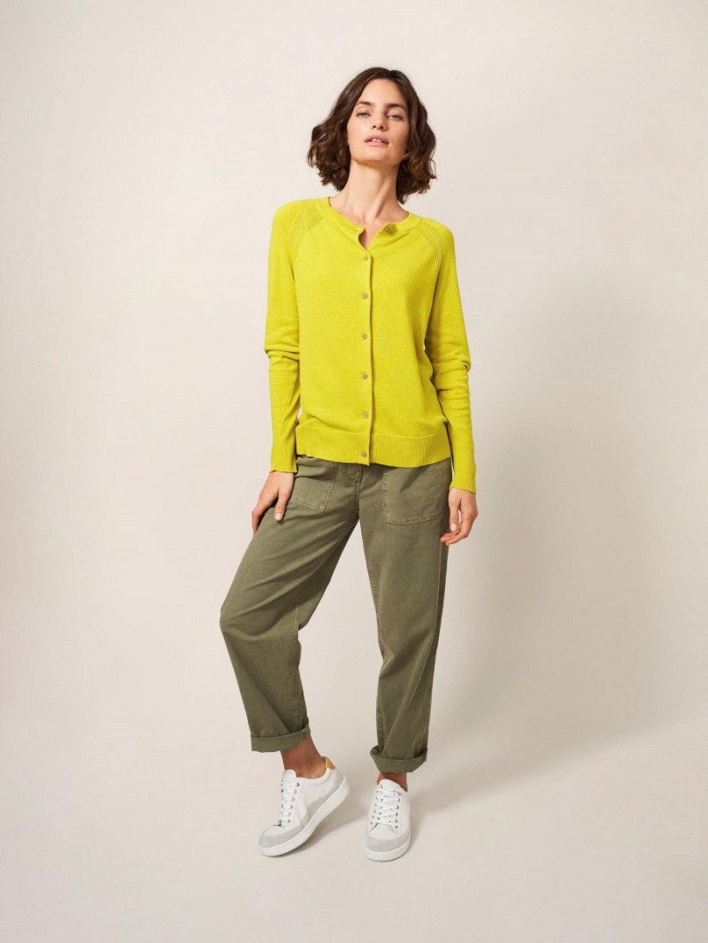 White Stuff Lulu Crew Neck Cardigan Light Chartreuse | 243780XDM