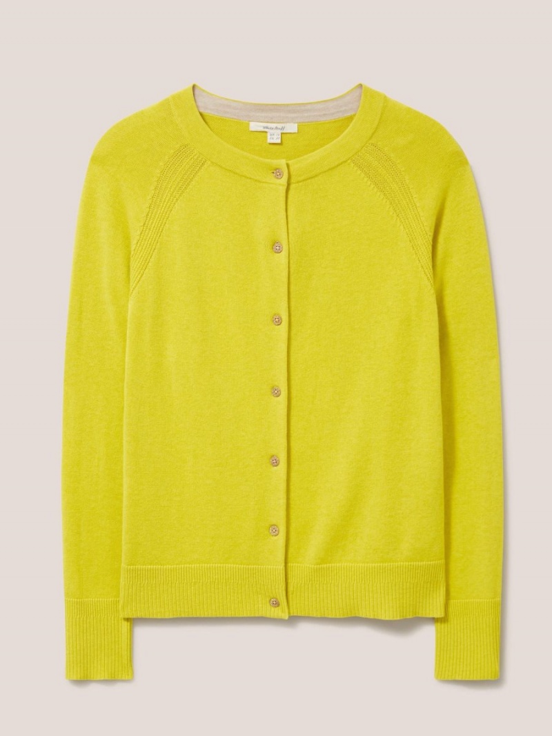 White Stuff Lulu Crew Neck Cardigan Light Chartreuse | 243780XDM