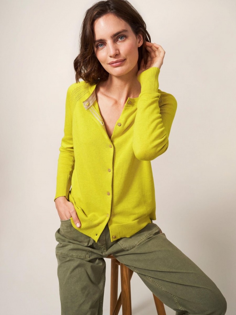 White Stuff Lulu Crew Neck Cardigan Light Chartreuse | 243780XDM