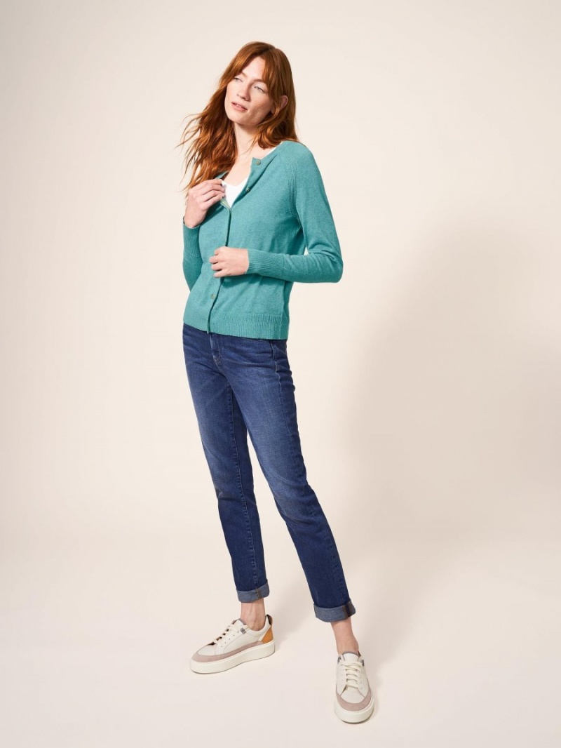 White Stuff Lulu Knit Cardigan Mid Teal | 796042KAU