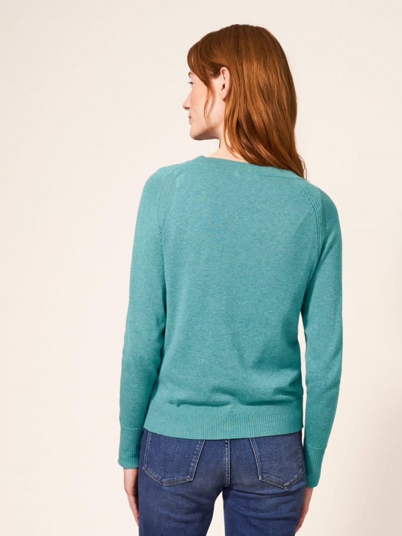 White Stuff Lulu Knit Cardigan Mid Teal | 796042KAU