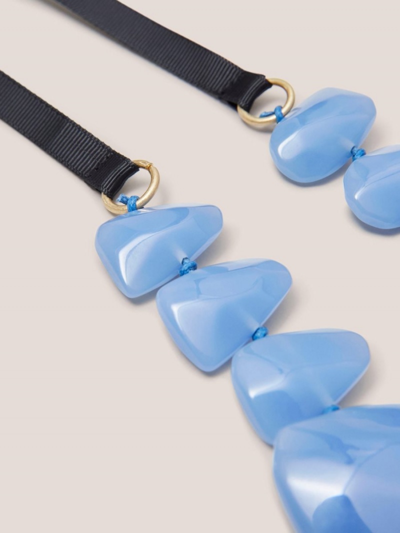 White Stuff Magnolia Resin Necklace Mid Blue | 352946UDW