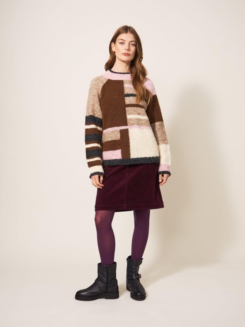 White Stuff Medway Colourblock Jumper Natural Multi | 193560QCN