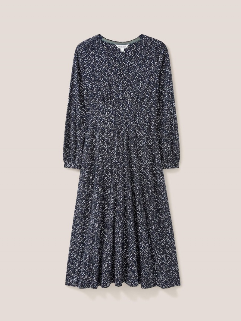 White Stuff Megan Jersey Dress Navy Multi | 654708GTZ