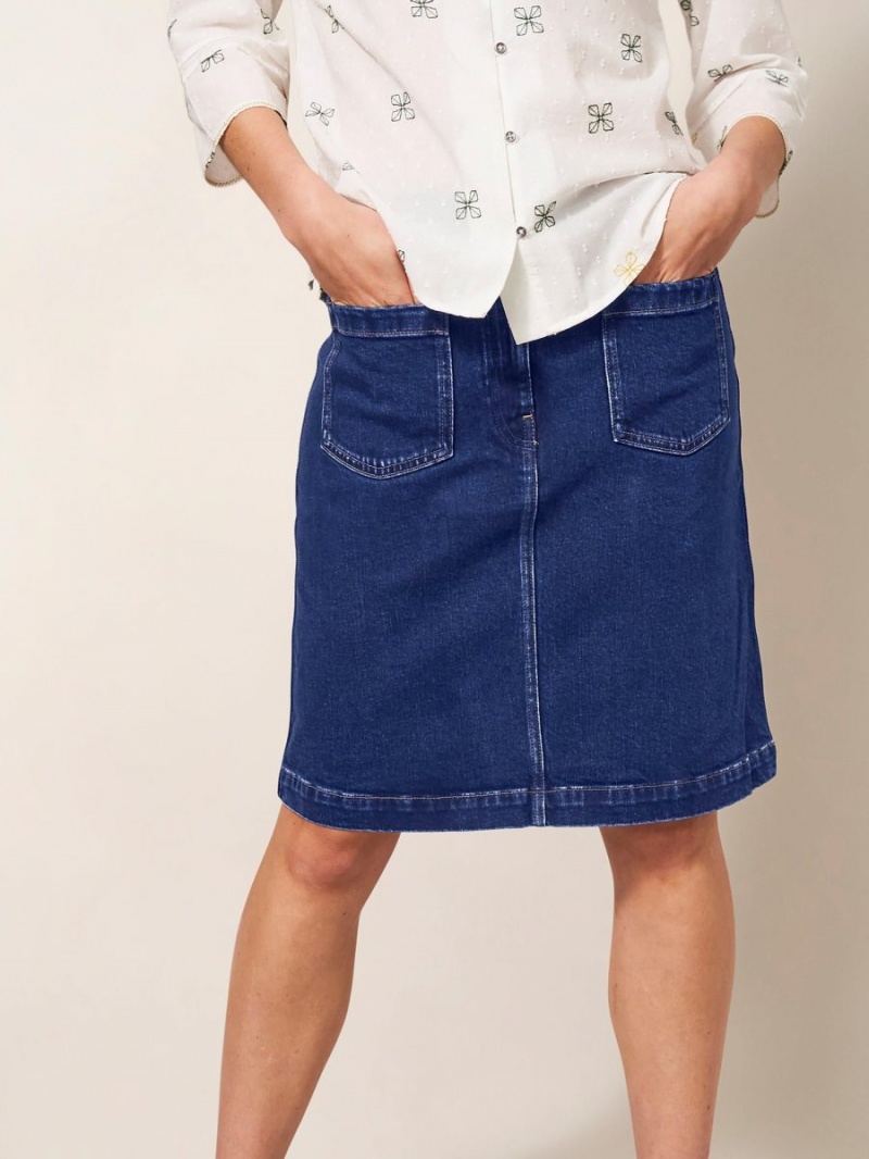 White Stuff Melody Denim Skirt Dk Denim | 189274KUV