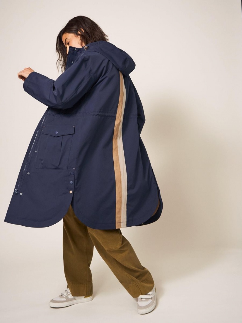 White Stuff Millie Waterproof Coat Navy Multi | 748095OFU