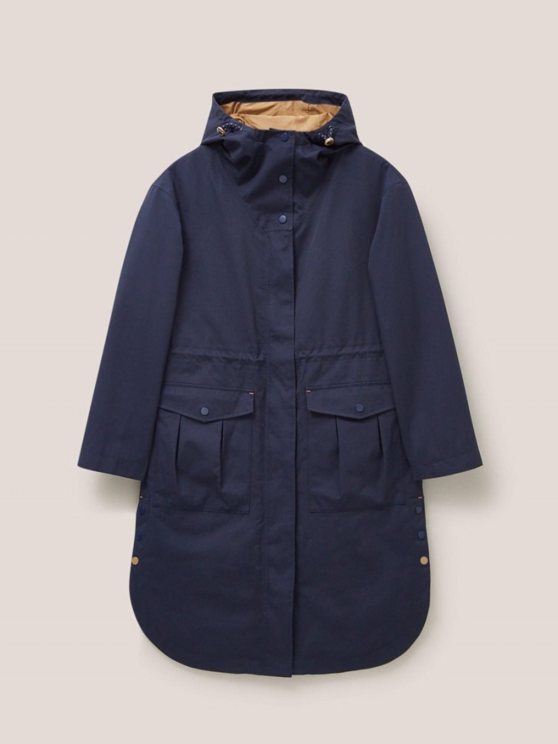 White Stuff Millie Waterproof Coat Navy Multi | 748095OFU