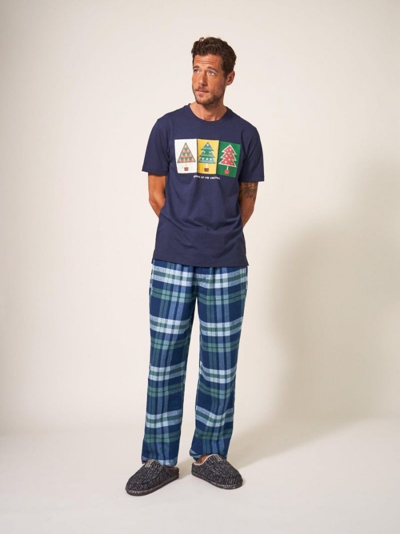 White Stuff Moorland Flannel Pj Trouser Navy Multi | 613029THQ