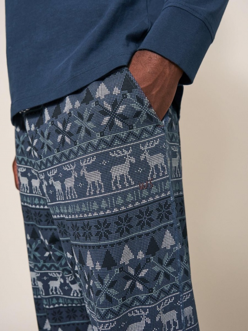 White Stuff Moose Novelty Pj Trouser Navy Print | 764503KJX