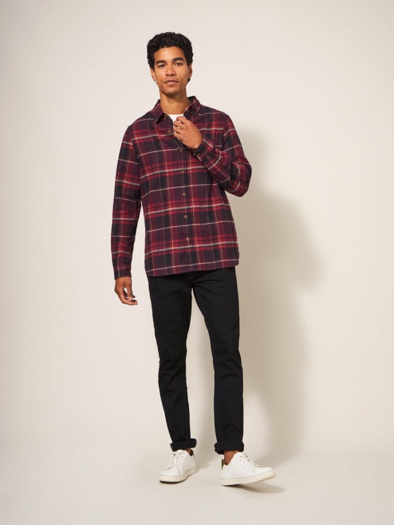 White Stuff Moxley Brushed Check Shirt Dk Red | 397450GBZ