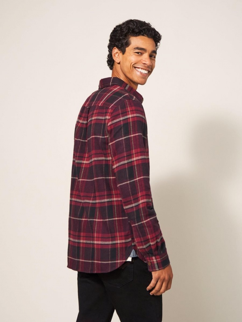 White Stuff Moxley Brushed Check Shirt Dk Red | 397450GBZ