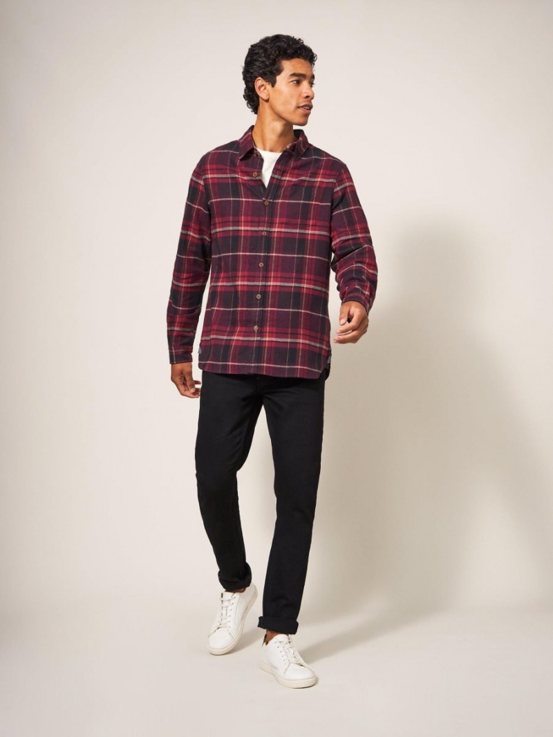 White Stuff Moxley Brushed Check Shirt Dk Red | 397450GBZ