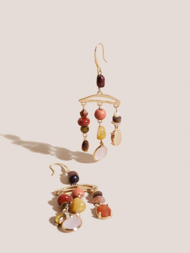 White Stuff Multi Stone Drop Earrings Orange Multi | 467510IBZ